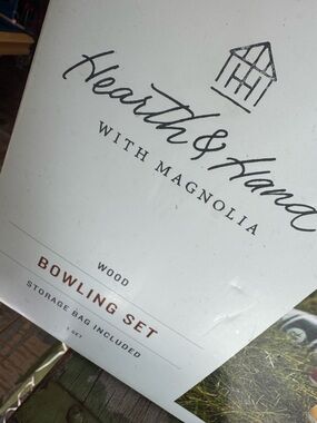 Hearth & Hand With Magnolia Wood Bowling Set -BRAND NEW w/storage bag 🎳